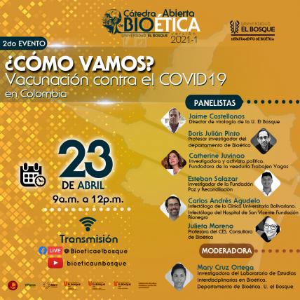 Cátedra Abierta de Bioética - ¿Cómo vamos? Vacunación contra el COVID-19 en Colombia
